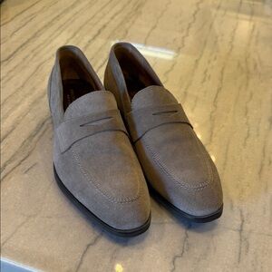 Men's Grey Suede Bruno Magli Brando Loafers - Size 9.5M - like new